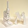 Image # 4: Letter Project, “M” Microscope, Intro to 3D Design, 4” x 6” x 10” Paper and glue